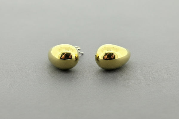 Brass droplet stud with silver post
