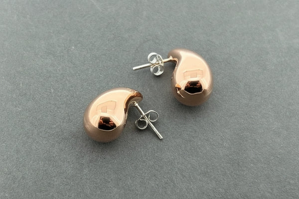 Copper droplet stud with silver post