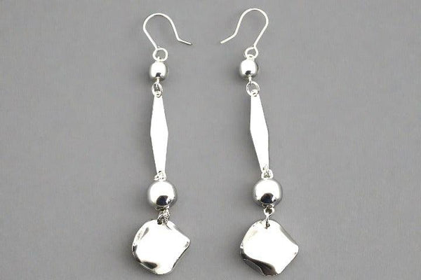 Ball & disc drop earring - sterling silver - Makers & Providers