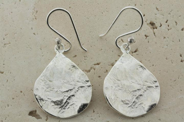 elephant skin teardrop earring - sterling silver - Makers & Providers