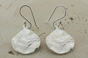 elephant skin teardrop earring - sterling silver - Makers & Providers