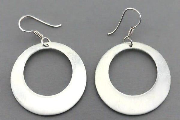 Circle cutout drop earring - sterling silver - Makers & Providers