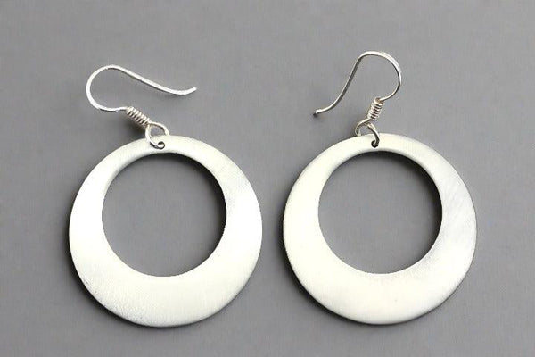 Circle cutout drop earring - sterling silver