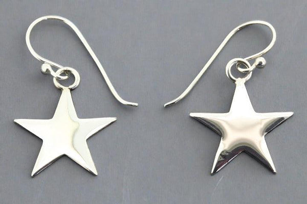 Star hook earring - sterling silver