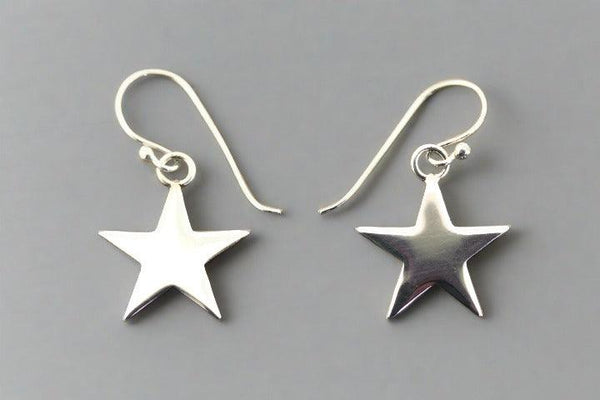 Star hook earring - sterling silver