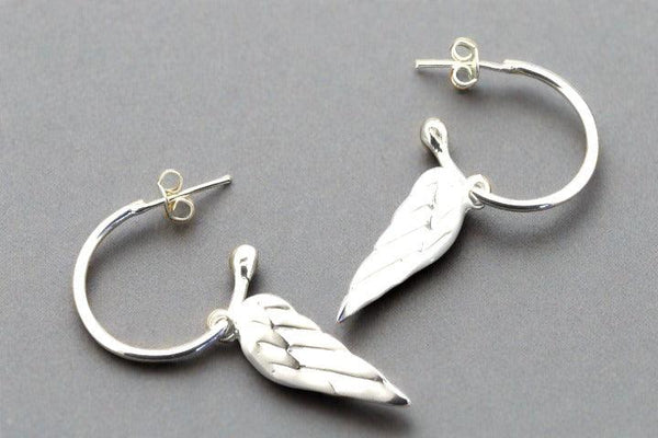 Wing Hoop earring - sterling silver - Makers & Providers