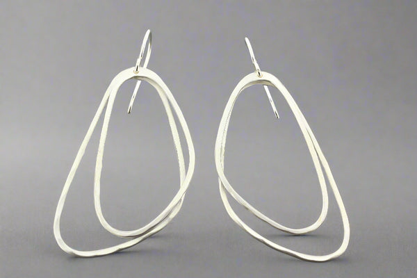 2 curved triangle textured earring - sterling silver