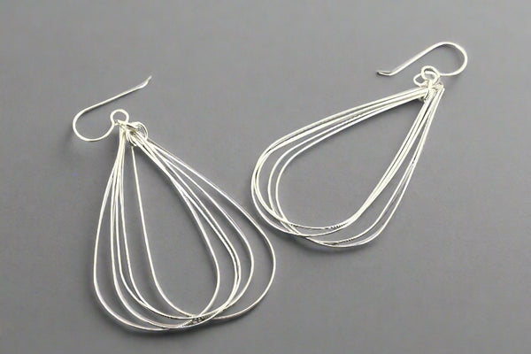 5 teardrop earrings - sterling silver