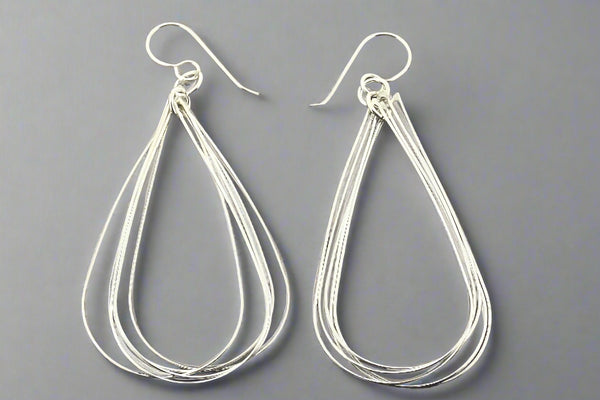 5 teardrop earrings - sterling silver