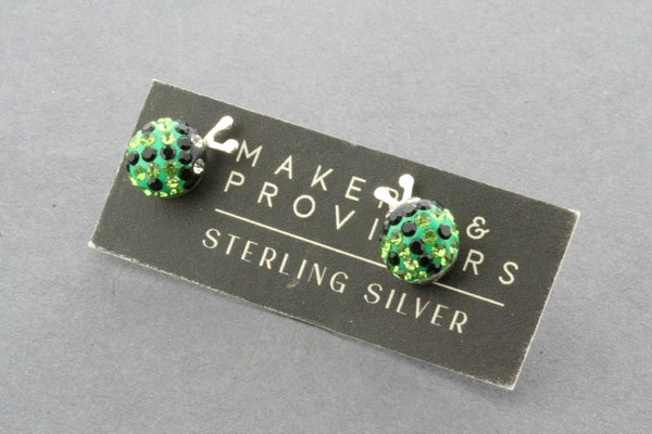 Crystal ladybird stud - green