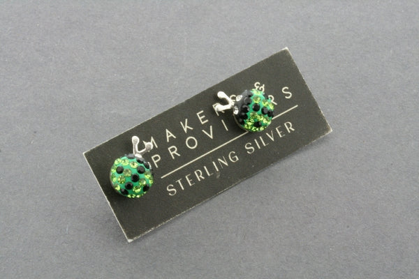 Crystal ladybird stud - green