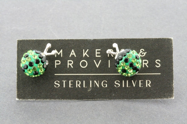 Crystal ladybird stud - green