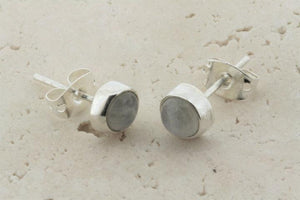 moonstone stud - 6mm - Makers & Providers