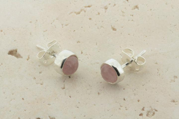 rose quartz stud - 6mm - Makers & Providers