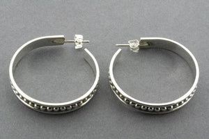 beaded hoop stud with edges - sterling silver - Makers & Providers