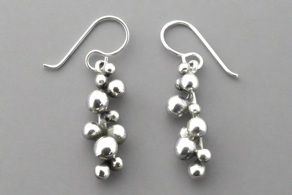 Beaded drop earring - sterling silver