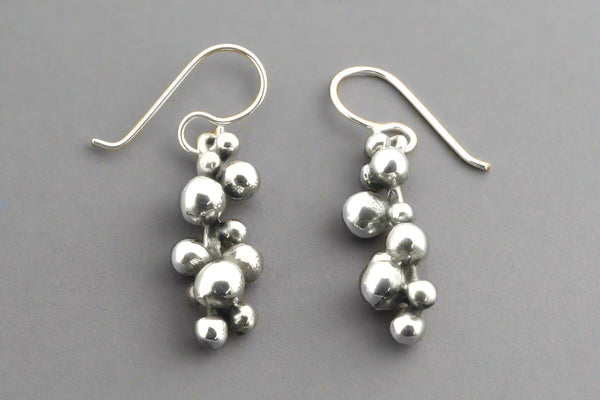 Beaded drop earring - sterling silver
