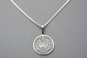 Mayan calendar pendant - medium on 55cm link chain - Makers & Providers