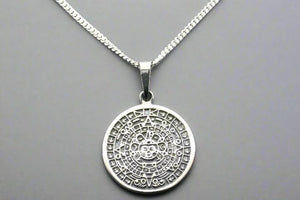 Mayan calendar pendant - medium on 55cm link chain - Makers & Providers