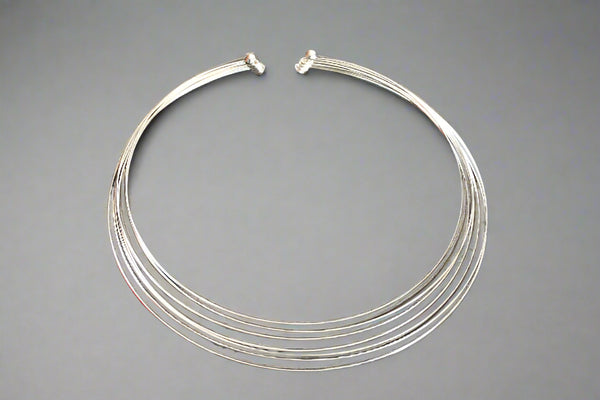 7 strand choker - sterling silver