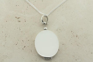 oval locket pendant on 55cm link chain - Makers & Providers