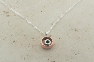 silver & copper circle pendant necklace - Makers & Providers