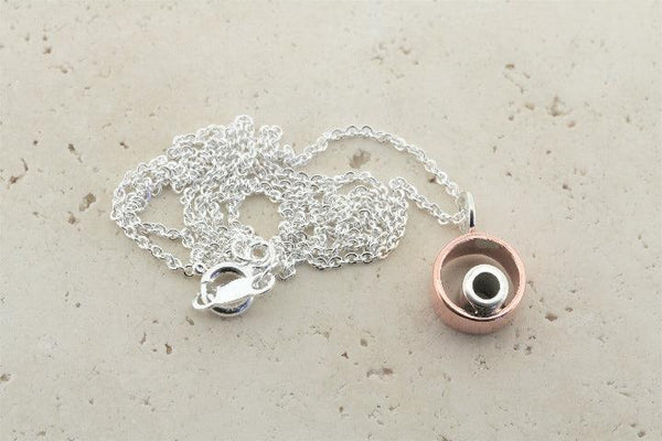 silver & copper circle pendant necklace - Makers & Providers