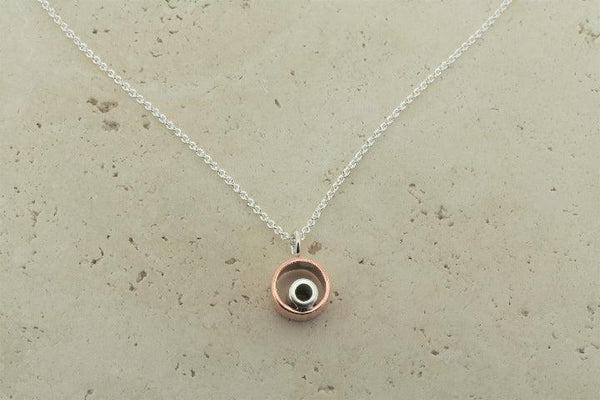 silver & copper circle pendant necklace - Makers & Providers