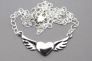 Flying heart necklace - sterling silver - Makers & Providers