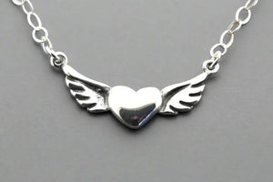 Flying heart necklace - sterling silver - Makers & Providers