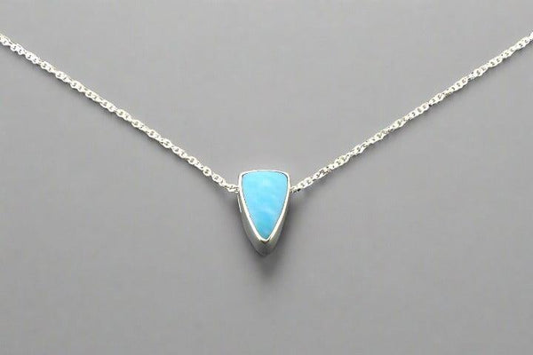 Turquoise spearhead pendant necklace - sterling silver - Makers & Providers