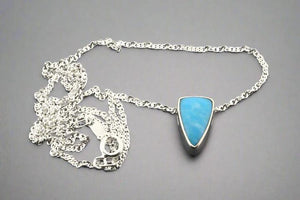 Turquoise spearhead pendant necklace - sterling silver - Makers & Providers