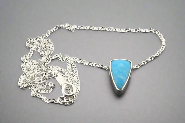 Turquoise spearhead pendant necklace - sterling silver - Makers & Providers