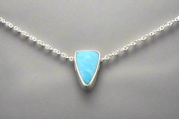 Turquoise spearhead pendant necklace - sterling silver - Makers & Providers