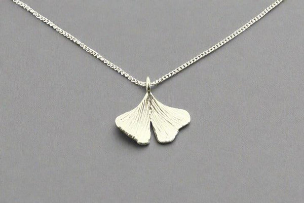 Silver ginkgo leaf pendant necklace - Makers & Providers