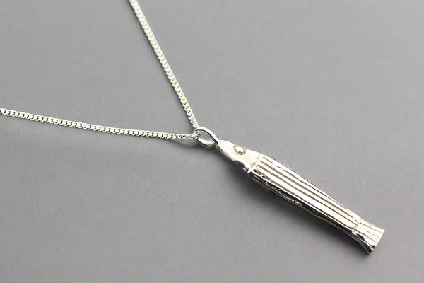 Silver striped rockfish pendant on 55cm link chain