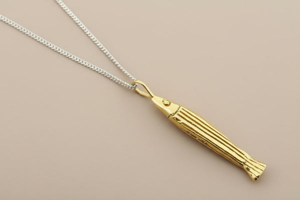 Golden striped rockfish pendant on 55cm link chain