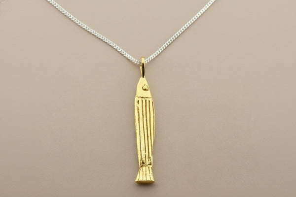 Golden striped rockfish pendant on 55cm link chain