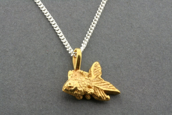 Golden Siamese fish pendant on 45cm link chain
