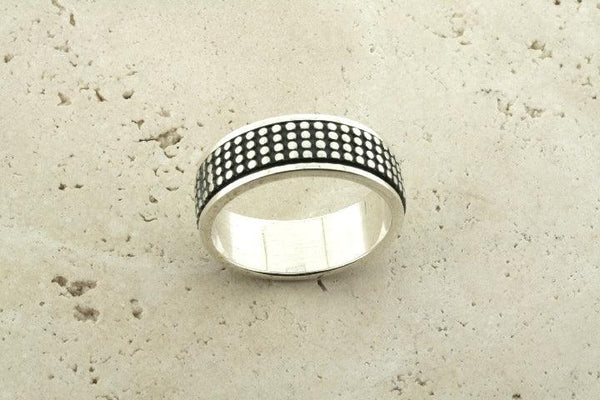 Grid swivel ring - sterling silver - Makers & Providers