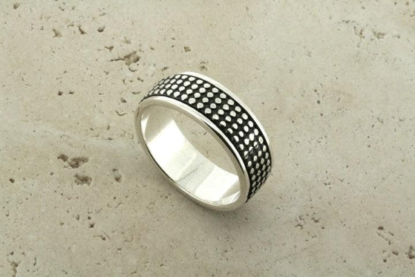 Grid swivel ring - sterling silver - Makers & Providers