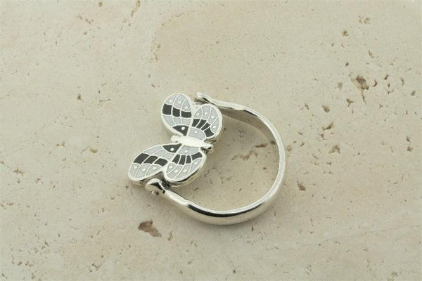 enamelled silver flip ring - butterfly - Makers & Providers