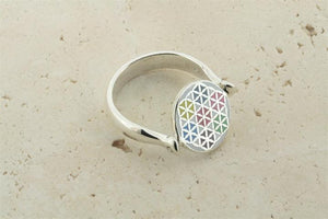 enamelled silver flip ring - celtic - Makers & Providers