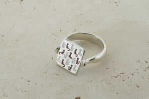 enamelled silver flip ring - cats - Makers & Providers