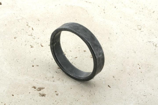 5mm hammered oxidized band - Makers & Providers