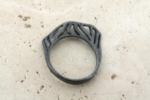 Small open wave band - oxidized silver - Makers & Providers