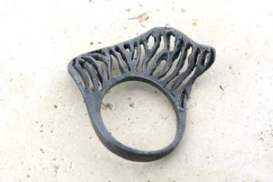 Large open wave band - oxidized - Makers & Providers