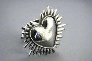 Full heart ring - sterling silver - adjustable - Makers & Providers
