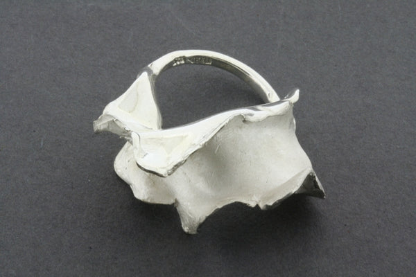 Torn signet ring - sterling silver