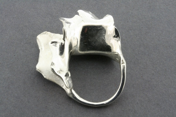 Torn signet ring - sterling silver